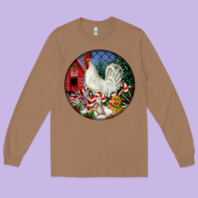 Leghorn Rooster Christmas Ornament Long Sleeve Tee Designed By Lillyallendesigns