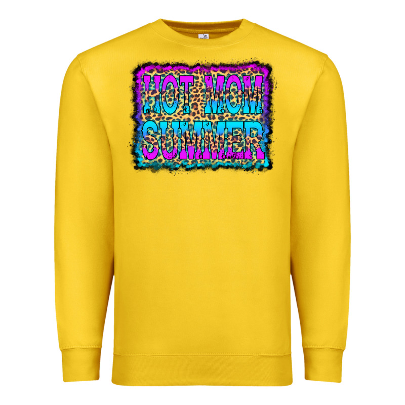 Hot Mom Summer Leopard Premium Sweatshirt by CowCowDesign | Teevron