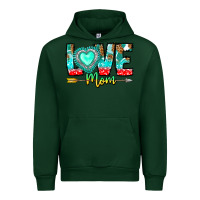 Forest Green Love Mom Urban Hoodie - CowhideDigitalArt