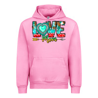 Fuchsia Pink Love Mom Urban Hoodie - CowhideDigitalArt