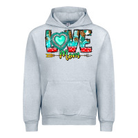 Heather Grey Love Mom Urban Hoodie - CowhideDigitalArt