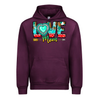 Mauve Wine Love Mom Urban Hoodie - CowhideDigitalArt