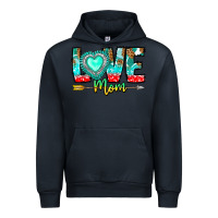 Navy Love Mom Urban Hoodie - CowhideDigitalArt