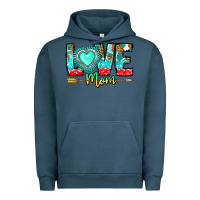 Pigment Midnight Navy Love Mom Urban Hoodie - CowhideDigitalArt
