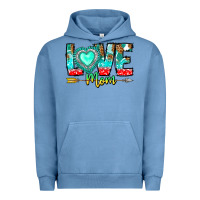 Pigment Pebble Blue Love Mom Urban Hoodie - CowhideDigitalArt