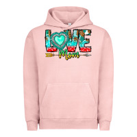 Pigment Salmon Love Mom Urban Hoodie - CowhideDigitalArt
