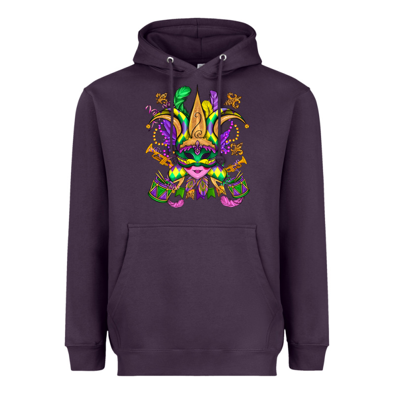 Mardi Gras Mask Heavyweight Hoodie by OliviaCreatesArt | Teevron