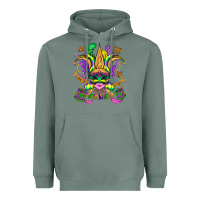 Sage mardi gras mask Heavyweight Hoodie - OliviaCreatesArt