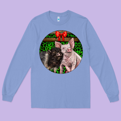 Christmas Pig Long Sleeve Tee Designed By Lillyallendesigns