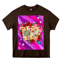 Chocolate Brown playing cards with pearls and glitter air Heavy Core Tee - AdoDesignShop