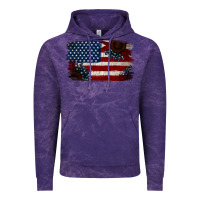 Cloud Purple Distressed Sunflower American Flag Vintage Hoodie - Jasminsmagicworld