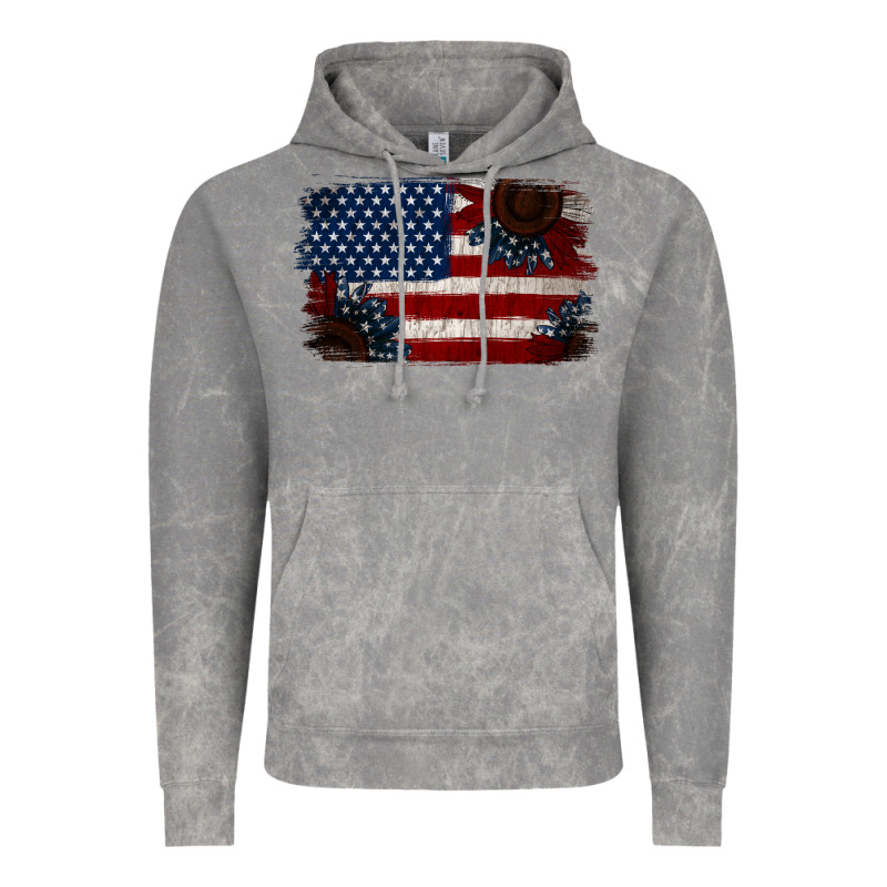 Distressed Sunflower American Flag Vintage Hoodie by Jasminsmagicworld | Teevron