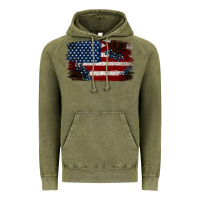 Vintage Olive Distressed Sunflower American Flag Vintage Hoodie - Jasminsmagicworld