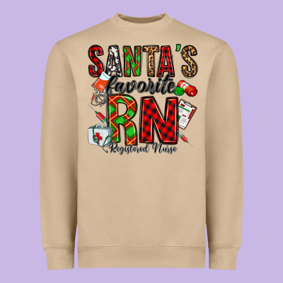 Santa's Favorite Rn Heavyweight Sweatshirt Designed By Jasminsmagicworld