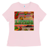 Bubblegum Pink latino seamless pattern Ladies Tee - BundleAndBundleShop