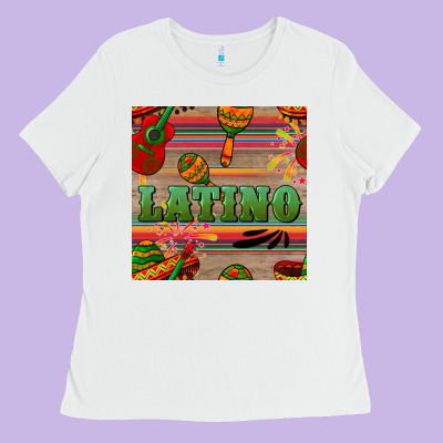Latino Seamless Pattern Ladies Tee Designed By Bundleandbundleshop