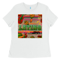White latino seamless pattern Ladies Tee - BundleAndBundleShop