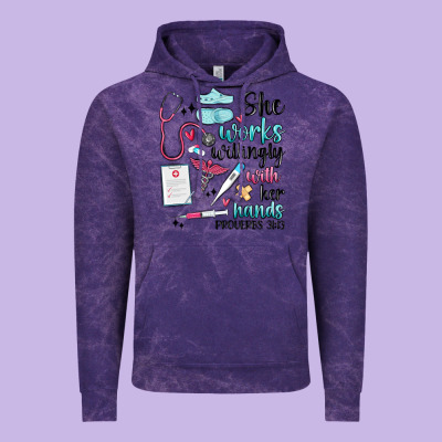 She Works Willingly With Her Hands Vintage Hoodie Designed By Maliassmallbusiness