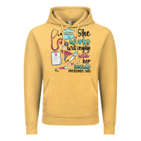 Vintage Mustard she works willingly with her hands Vintage Hoodie - MaliasSmallBusiness