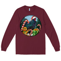 Burgundy jersey giant rooster christmas Long Sleeve Tee - LillyAllenDesigns