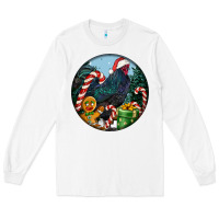 White jersey giant rooster christmas Long Sleeve Tee - LillyAllenDesigns