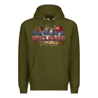 Army Green Take me out to ball game baseball Premium Hoodie - HowdyJamesFarm