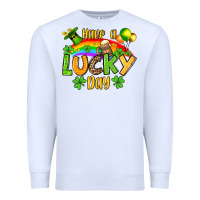 White St. Patrick's Have a lucky day Premium Sweatshirt - OliviaCreatesArt