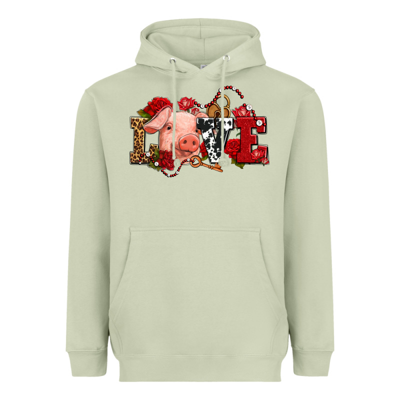 Love With Pig Olivia Heavyweight Hoodie by OliviaCreatesArt | Teevron