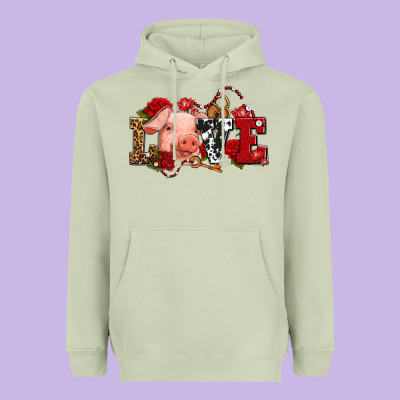Love With Pig Olivia Heavyweight Hoodie Designed By Oliviacreatesart