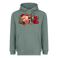 Sage love with pig olivia Heavyweight Hoodie - OliviaCreatesArt