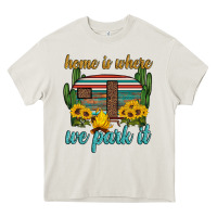 Cream home is where we park it Heavy Core Tee - Artiststas