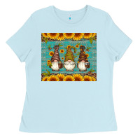 Baby Blue coffee gnomes Ladies Tee - Artiststas