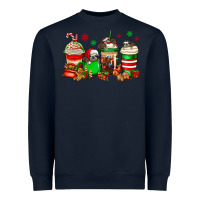 Navy christmas sloth coffee cups Heavyweight Sweatshirt - Jasminsmagicworld