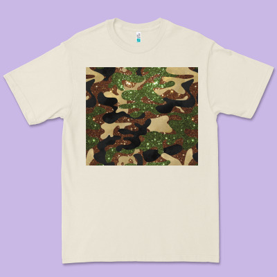 Camouflage Glitter Premium Tee Designed By Barkaloodesign