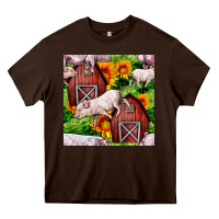 Chocolate Brown Mama And Baby Pig Heavy Core Tee - BundleAndBundleShop
