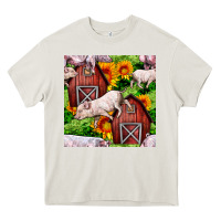 Cream Mama And Baby Pig Heavy Core Tee - BundleAndBundleShop