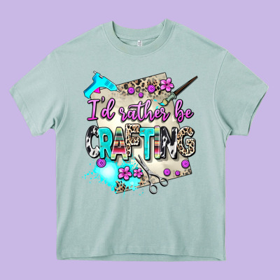 I D Rather Be Crafting Heavy Core Tee Designed By Adodesignshop