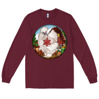 Burgundy silkie chicken christmas Long Sleeve Tee - LillyAllenDesigns