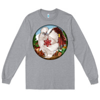 Heather Grey silkie chicken christmas Long Sleeve Tee - LillyAllenDesigns
