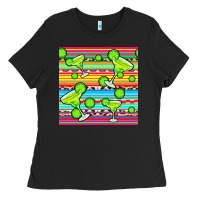 Black margarita serape seamless pattern Ladies Tee - BundleAndBundleShop