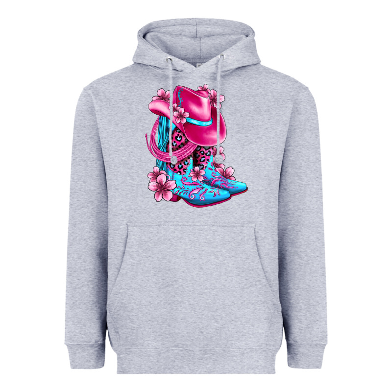 Valentine Cowboy Boots And Hat Olivia Heavyweight Hoodie by OliviaCreatesArt | Teevron