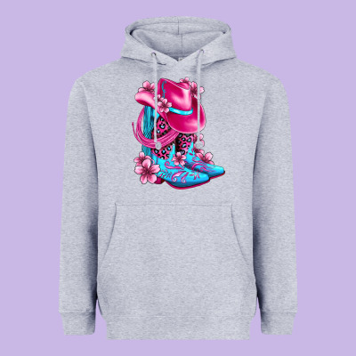 Valentine Cowboy Boots And Hat Olivia Heavyweight Hoodie Designed By Oliviacreatesart
