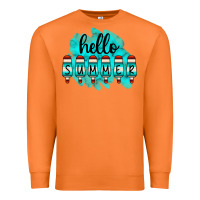 Carrot Hello Summer Serape Turquoise Premium Sweatshirt - CowCowDesign