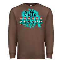 Chestnut Hello Summer Serape Turquoise Premium Sweatshirt - CowCowDesign