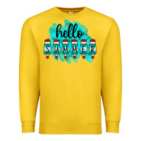 Lemon Hello Summer Serape Turquoise Premium Sweatshirt - CowCowDesign