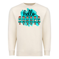 Sandshell Hello Summer Serape Turquoise Premium Sweatshirt - CowCowDesign