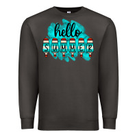 Smoke Hello Summer Serape Turquoise Premium Sweatshirt - CowCowDesign