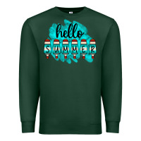 Sports Green Hello Summer Serape Turquoise Premium Sweatshirt - CowCowDesign