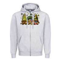 Heather Grey Army Gnomes 4th of july Zipper Hoodie - HowdyJamesFarm