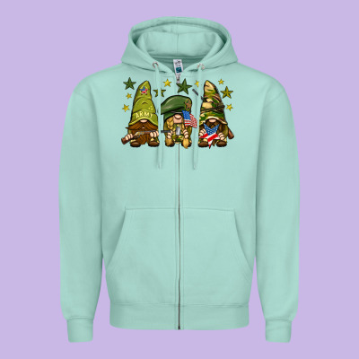 Army Gnomes 4th Of July Zipper Hoodie Designed By Howdyjamesfarm